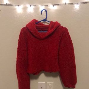 Red cropped sweater